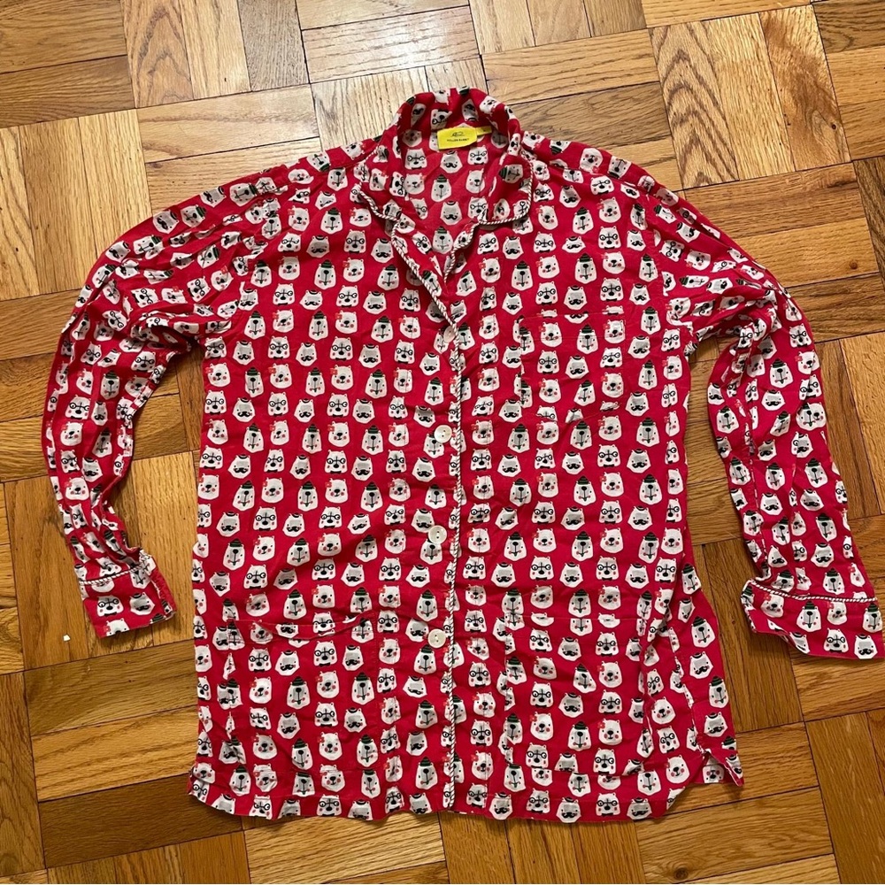 Roller Rabbit Bearry Pajama Shirt Top Size Small